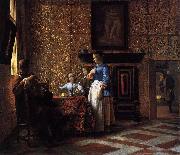 Pieter de Hooch Interior with Figures oil painting